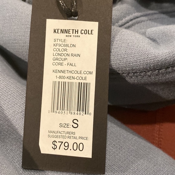 Kenneth Cole NWT long sleeve half zip sweatshirt - Picture 5 of 9